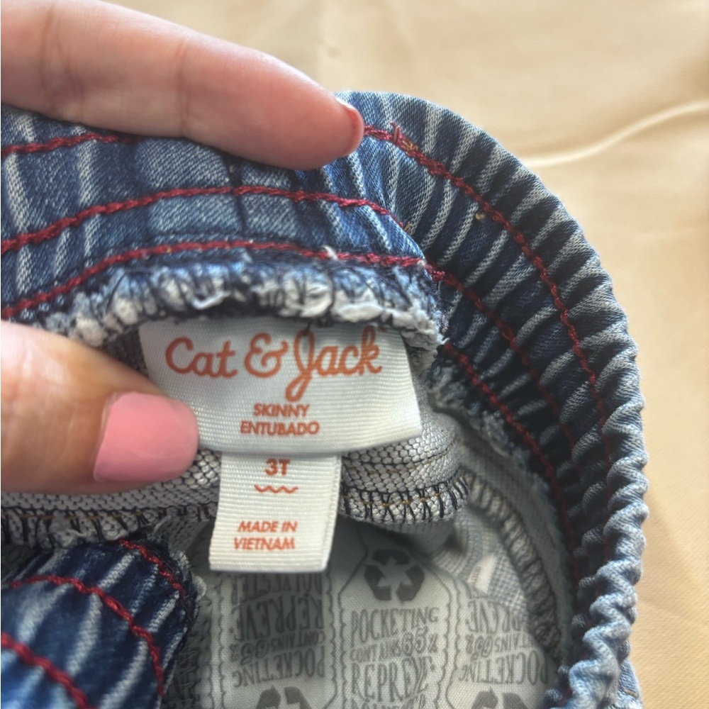 Cat & Jack Toddler Boy Pull‎ On Distressed Skinny Jeans 3T - Picture 3 of 15